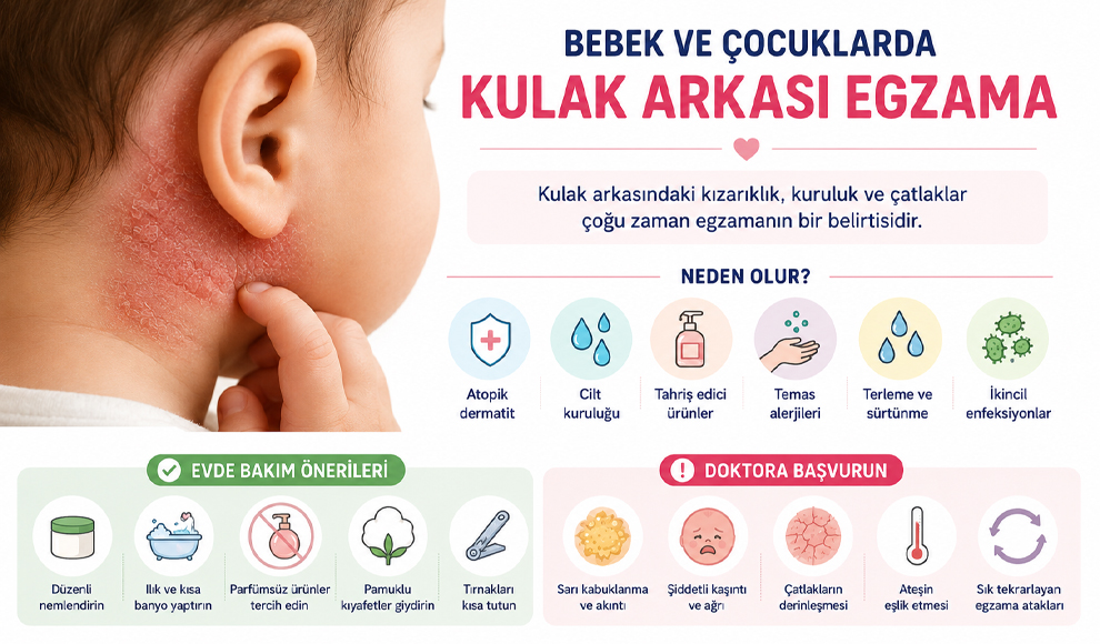 Bebek ve Çocuklarda Kulak Arkası Egzama
